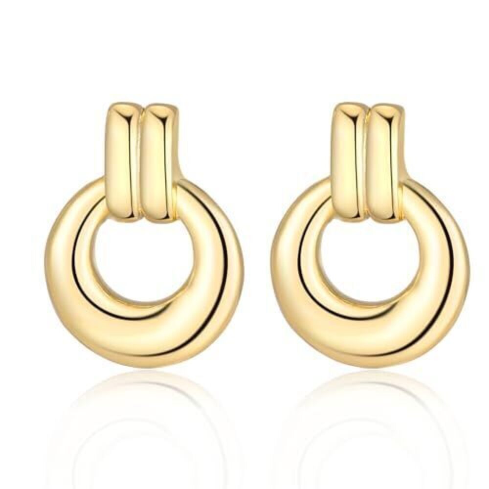 9420 Chunky Gold Geometric Earrings , Lightweight Gold Knot Dangle Drop